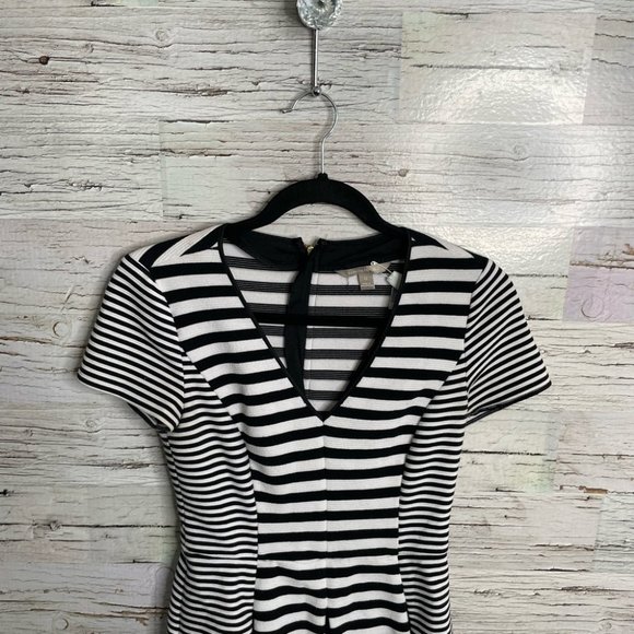 Banana republic size 0 striped tee shirt dress black white - Picture 2 of 8